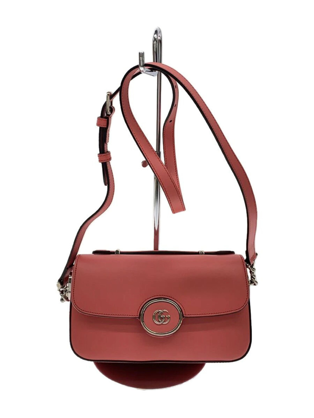 Gucci Shoulder Bag Double GG Leather Pink GG